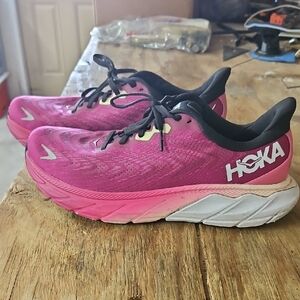 Hoka Women's Fuchsia and Black Athletic Shoes